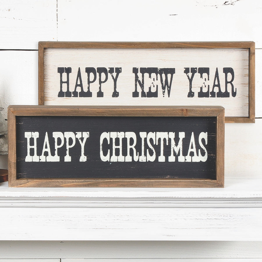 Happy Christmas/Happy New Year Two-Sided Sign