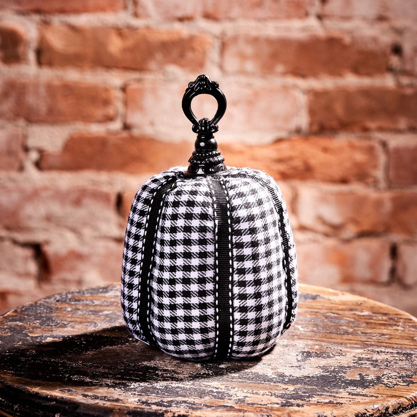 Black & White Checkered Pumpkin, Small
