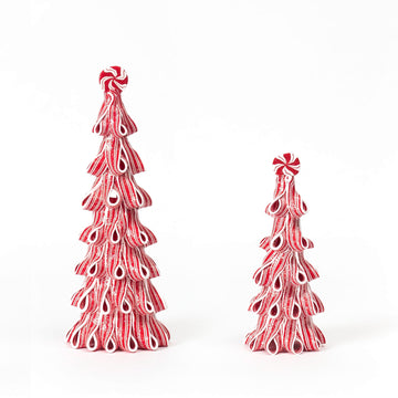 Peppermint Ribbon Candy Trees, Set/2